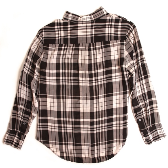 *BUNDLE OF 2* Madewell Plaid Silk Button Up Shirts - Picture 5 of 7
